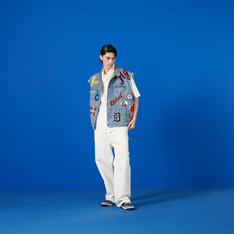 GUCCI Denim vest with MLB™ patches outlook