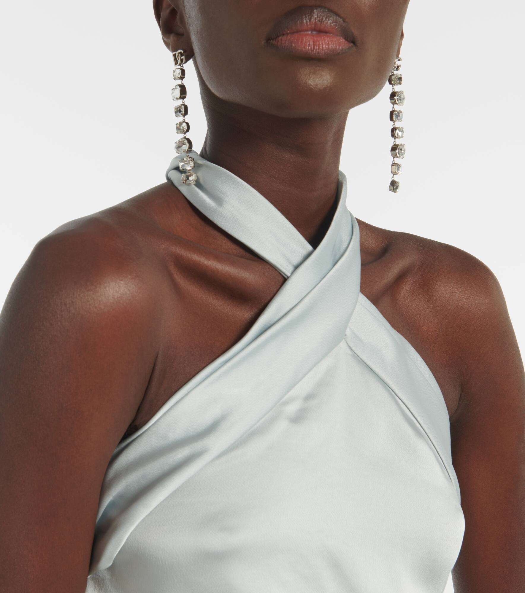 Draped satin maxi dress - 4