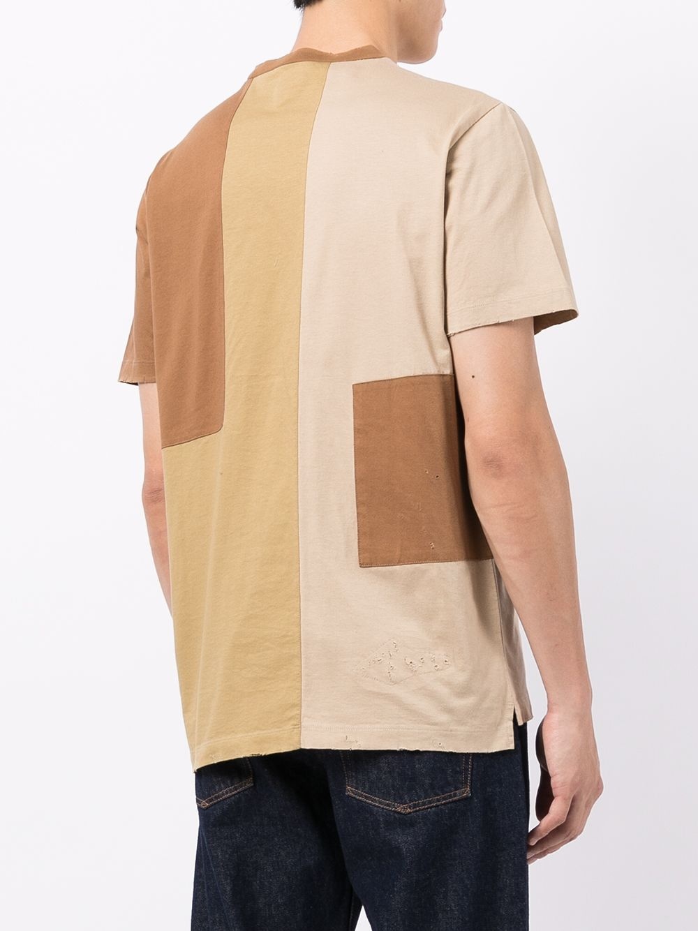 panelled printed T-shirt - 4