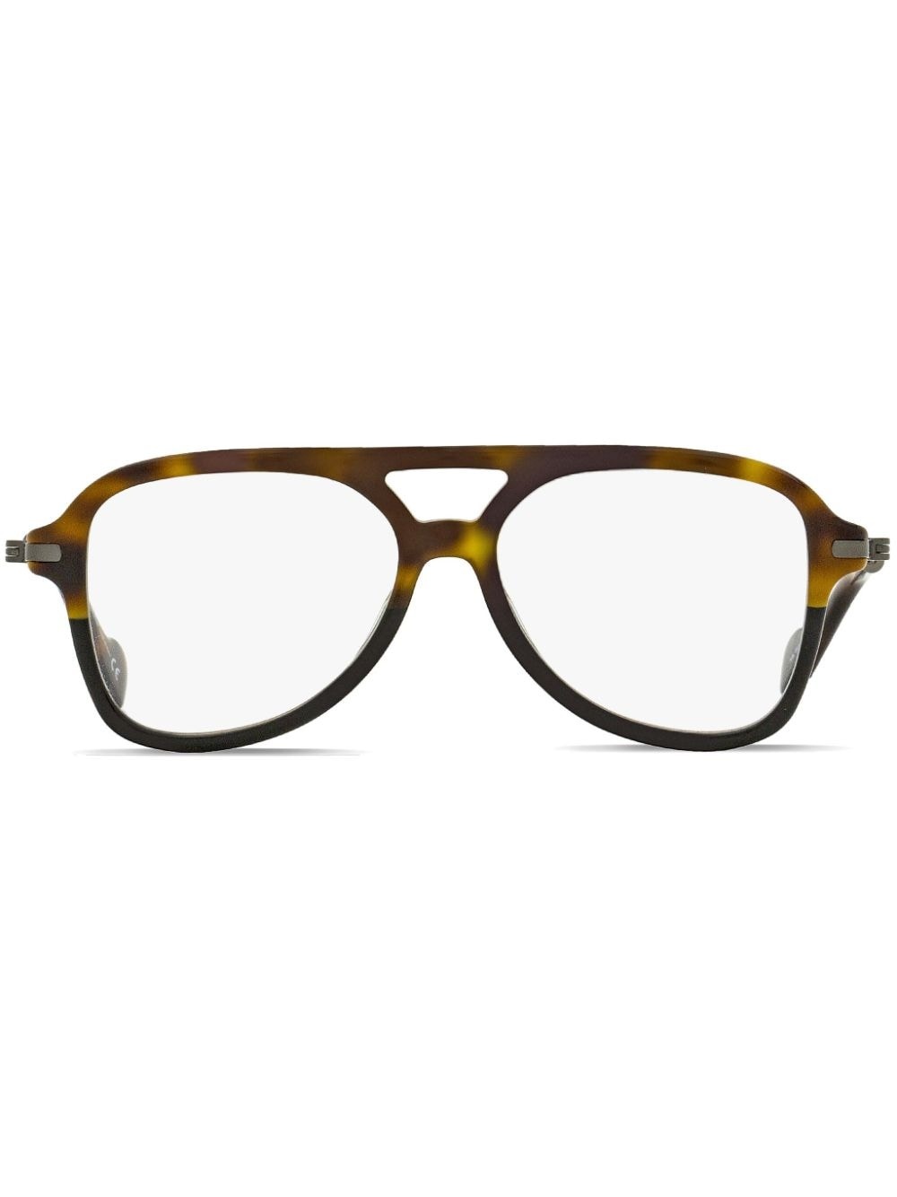 tortoiseshell-effect pilot-frame glasses - 1