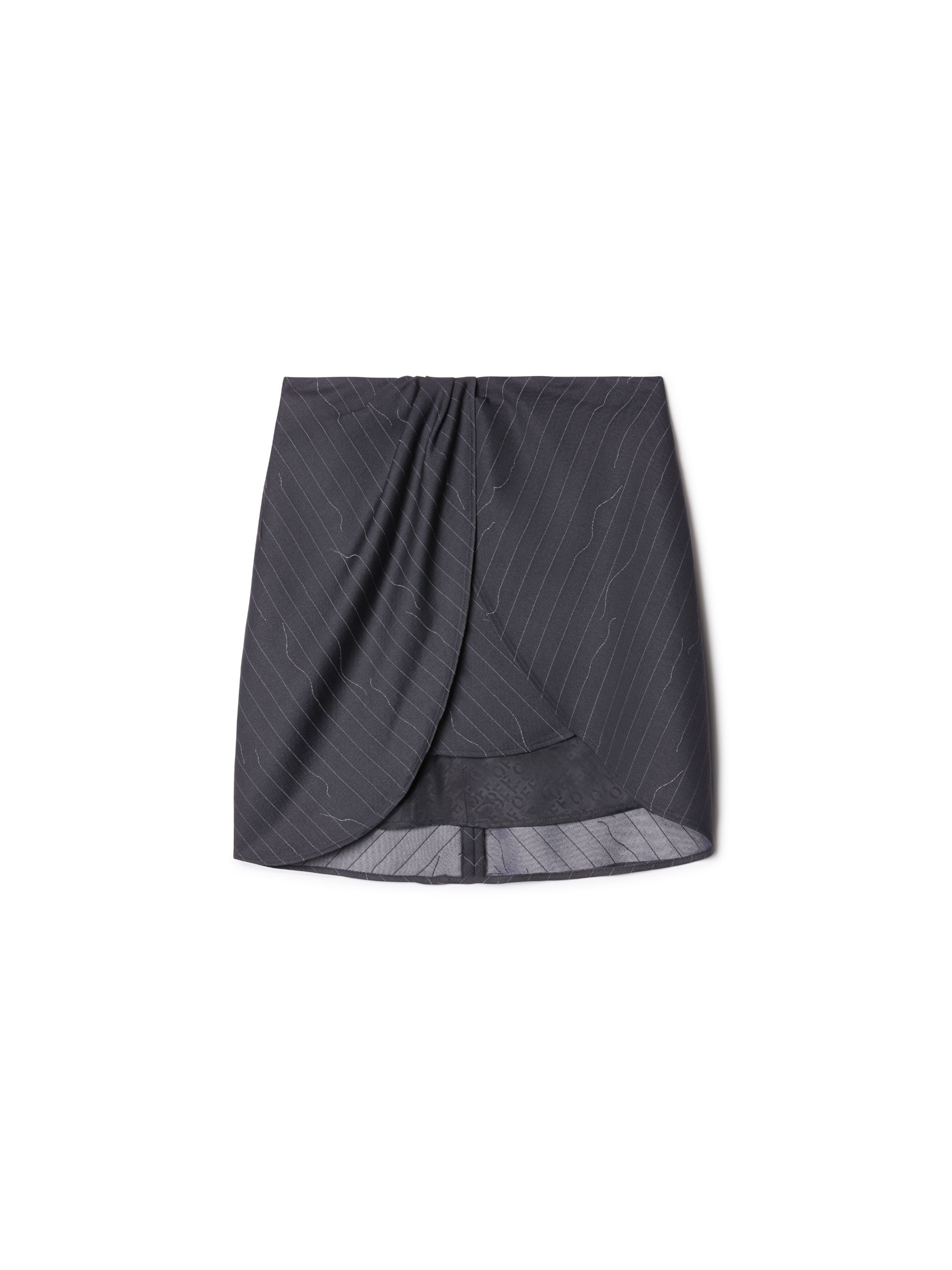 Pinstripe Twisted Mini Skirt - 1