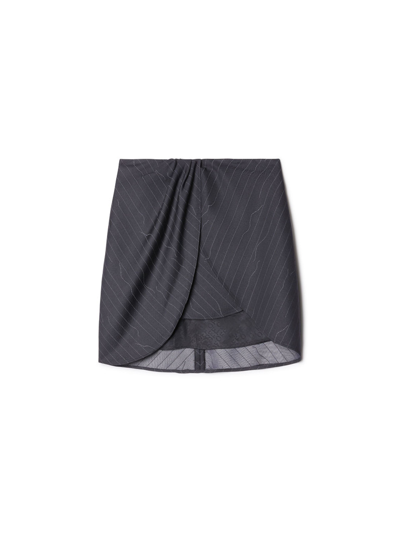 Pinstripe Twisted Mini Skirt 1