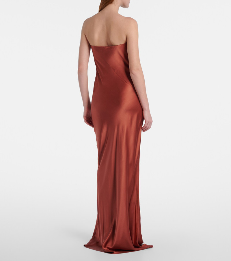 Draped silk charmeuse bustier gown 3