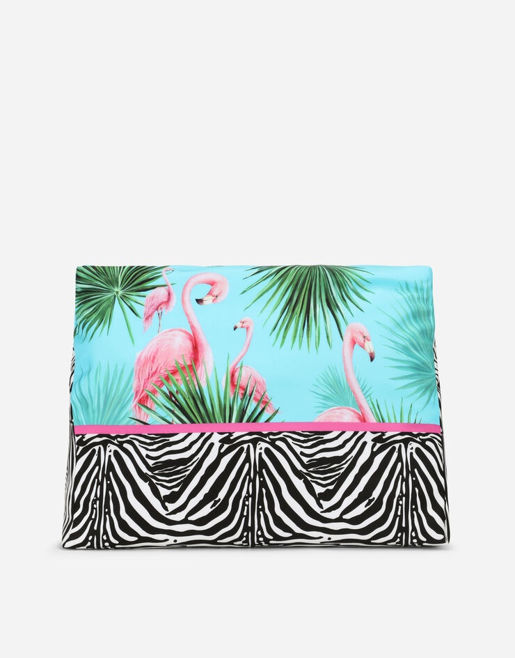 Flamingo-print nylon pouch - 4