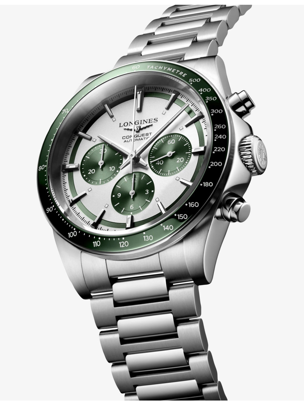 L3.835.4.02.6 Conquest Chronograph Ceramic Bezel Matt Green Stainless-Steel Automatic Watch - 2