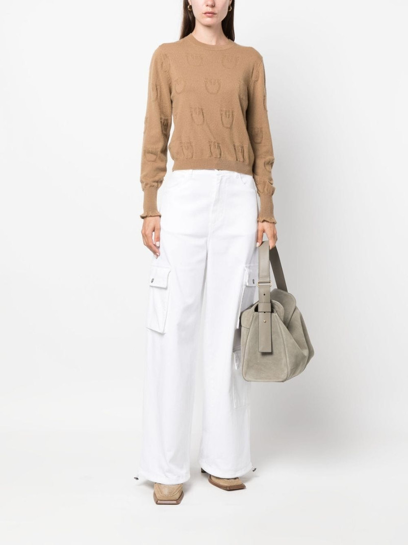 PINKO logo-debossed cashmere top outlook