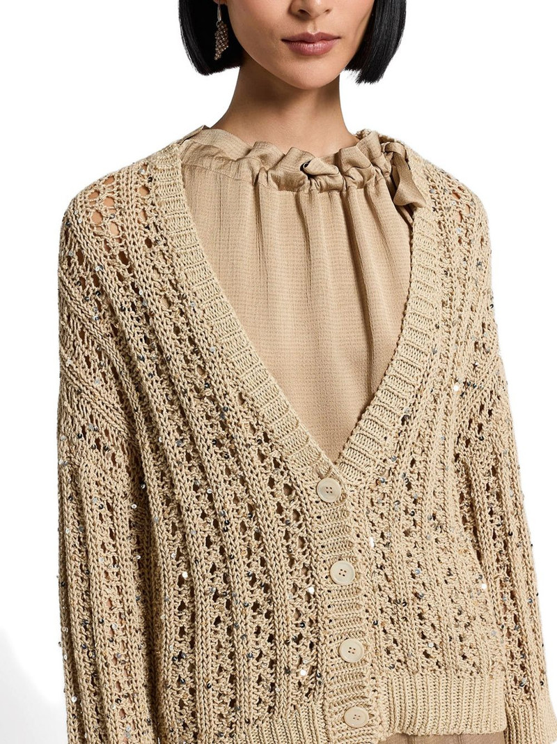 sequinned cotton ribbon cardigan 4