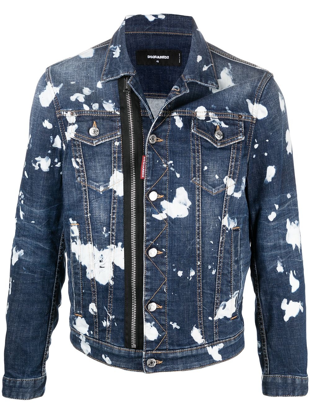 paint splatter denim jacket - 1