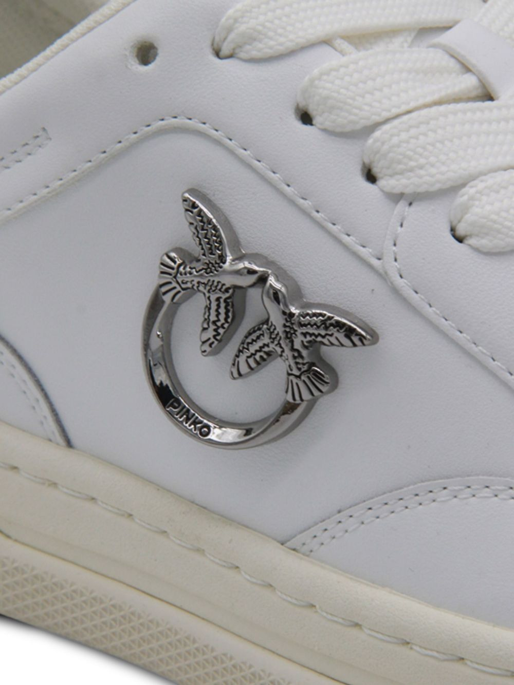 logo-detail leather sneakers - 3