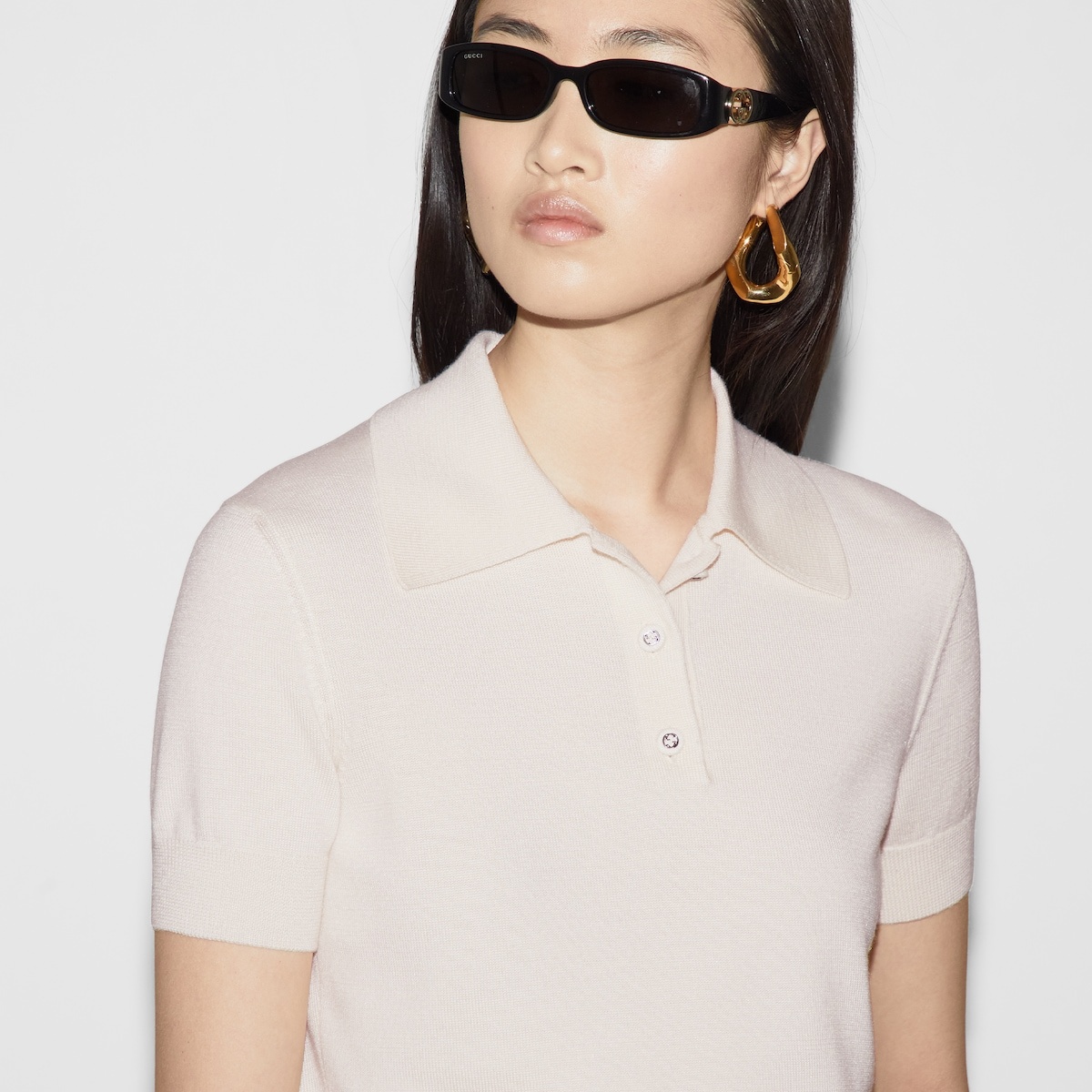 Wool silk polo top - 5