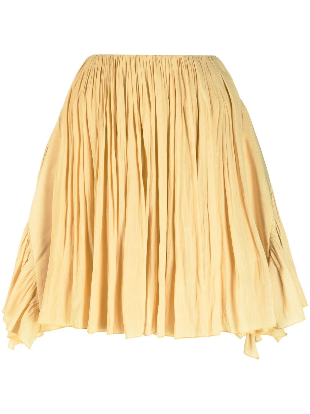 asymmetric pleated miniskirt - 1