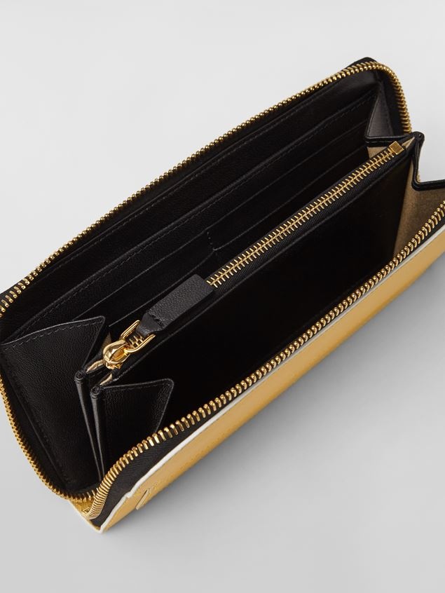 RECTANGULAR ZIP-AROUND WALLET IN MONO-COLOURED SAFFIANO LEATHER - 2