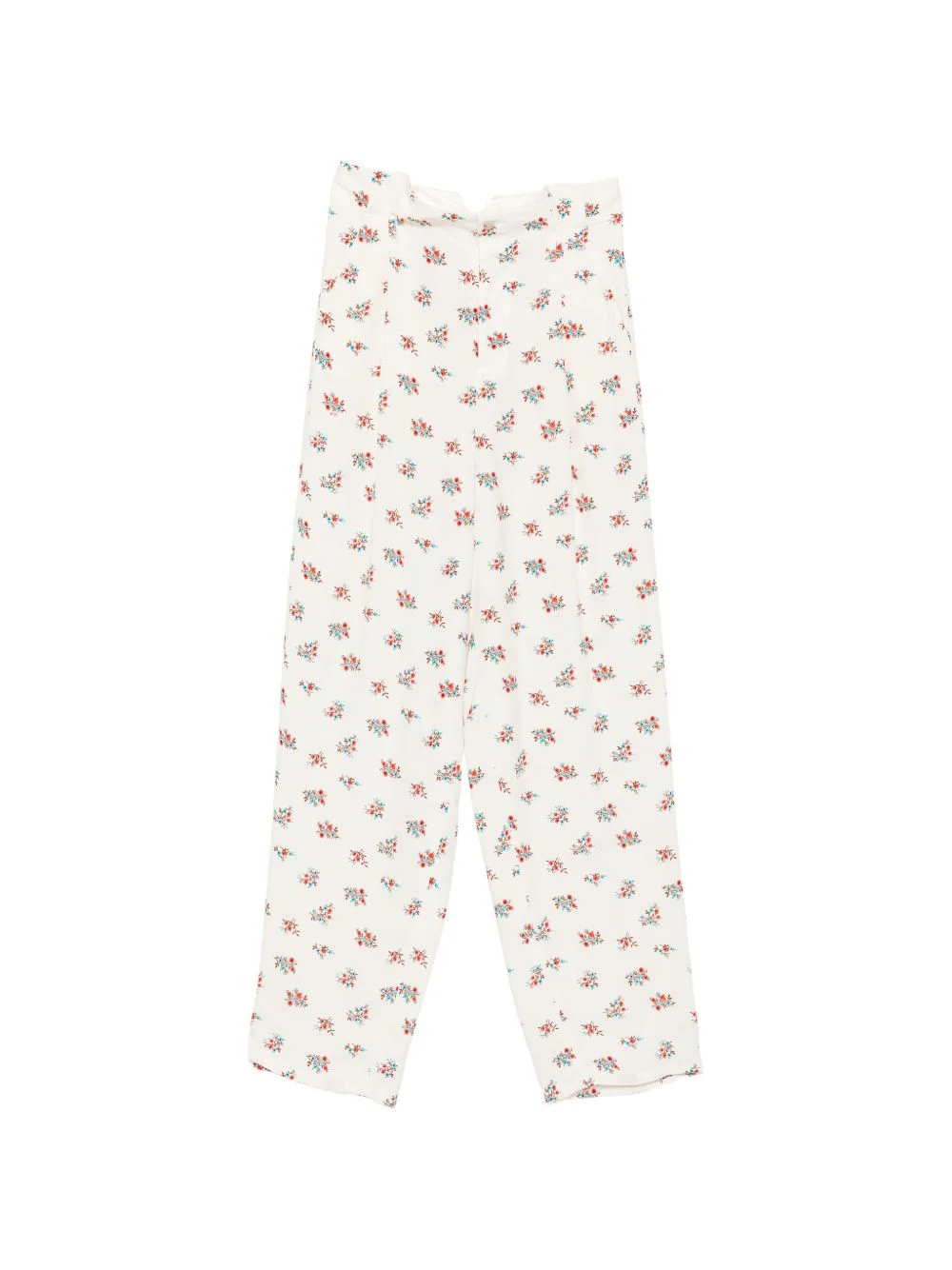 floral-print pleated trousers - 1