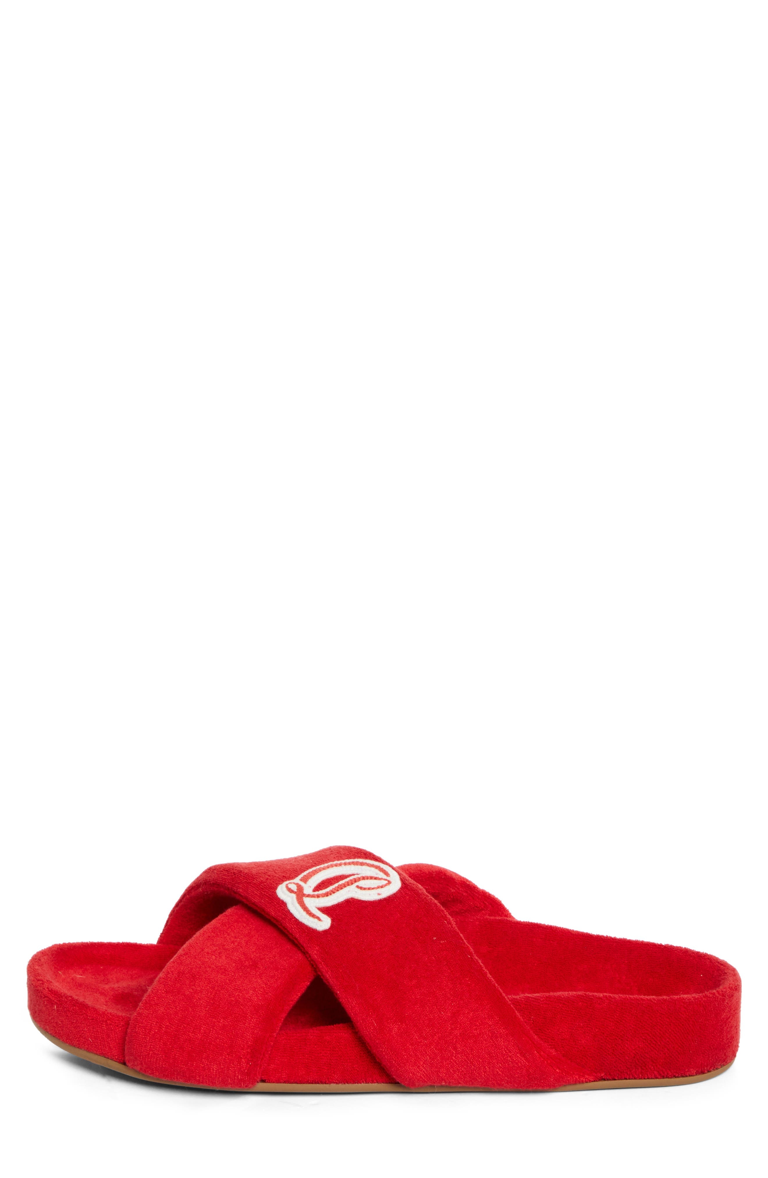 Christian Louboutin Bizzu Logo Patch Slide Sandal in Loubi at Nordstrom - 3