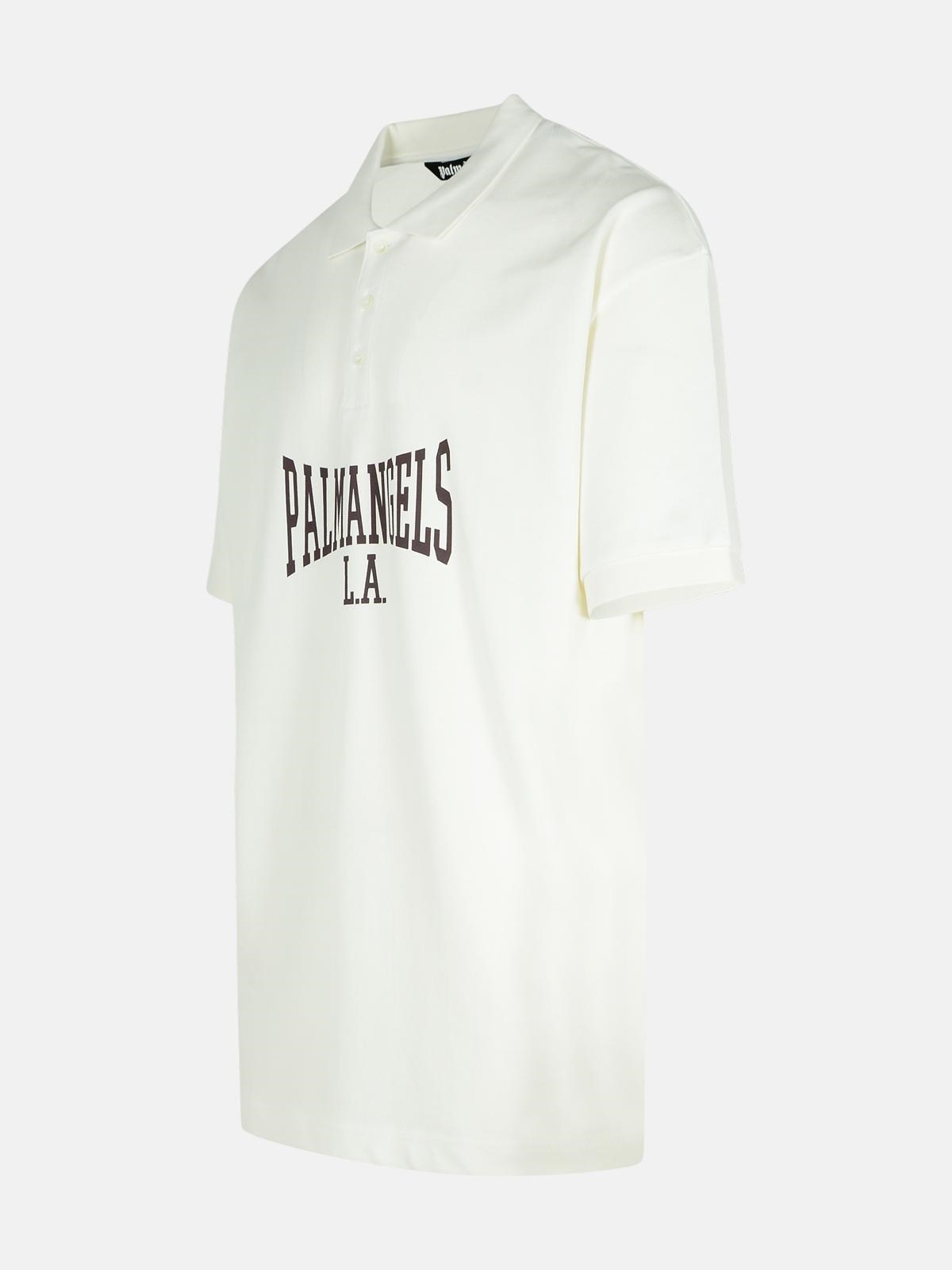 'COLLEGE' WHITE COTTON POLO SHIRT - 2