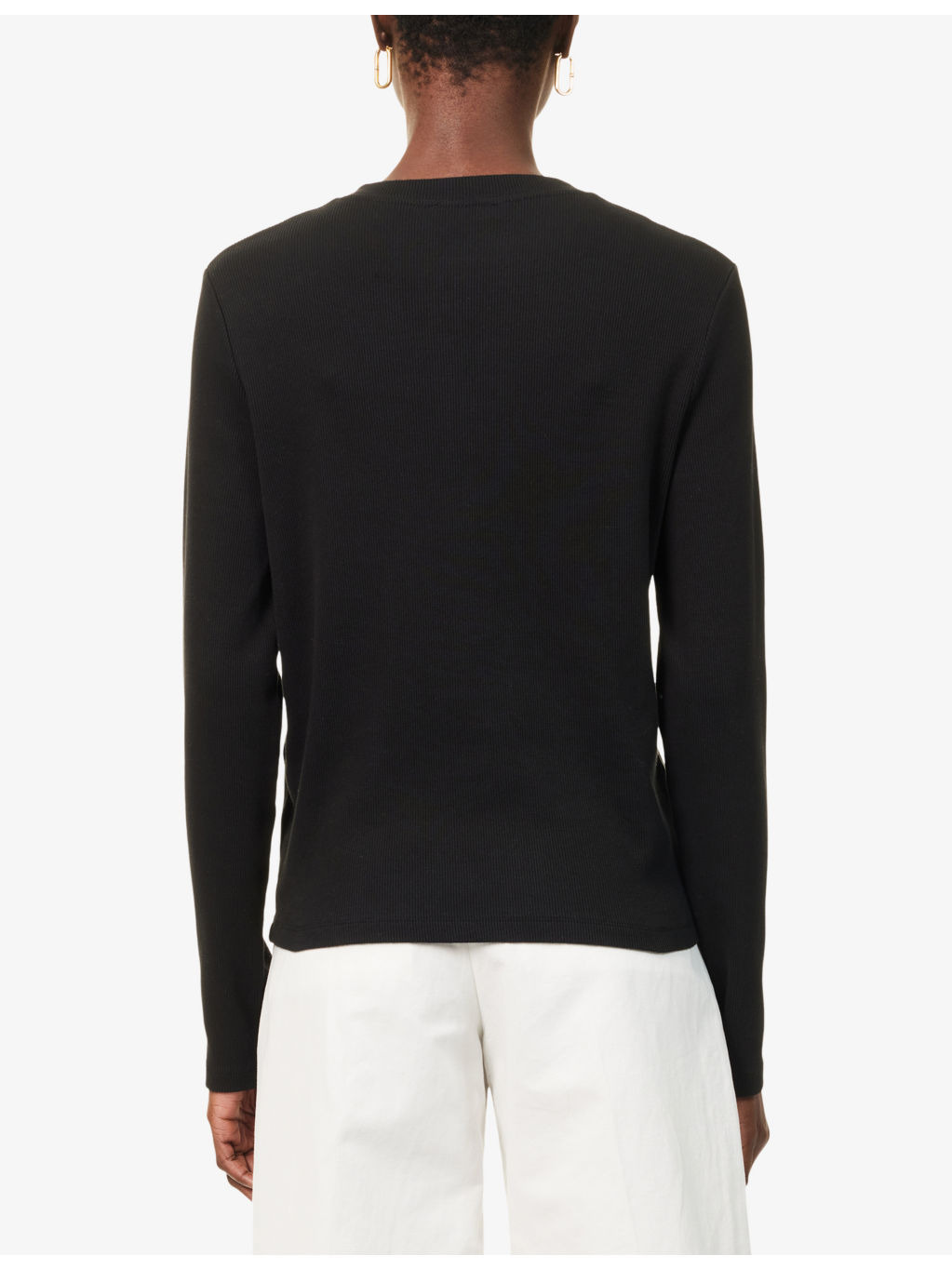 Alessia Ribbed Stretch-Cotton T-Shirt - 4