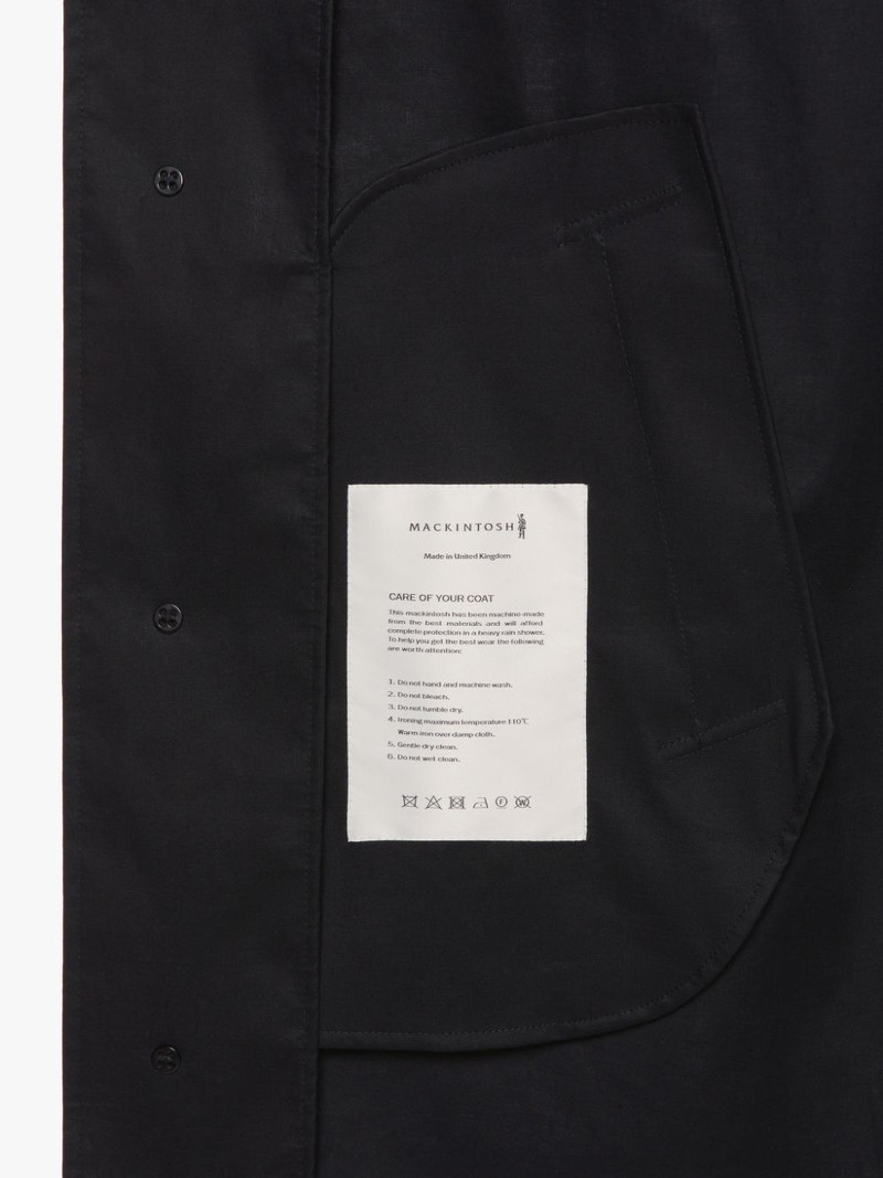 WOLFSON BLACK RAINTEC COTTON LONG HOODED COAT | GMC-110 6