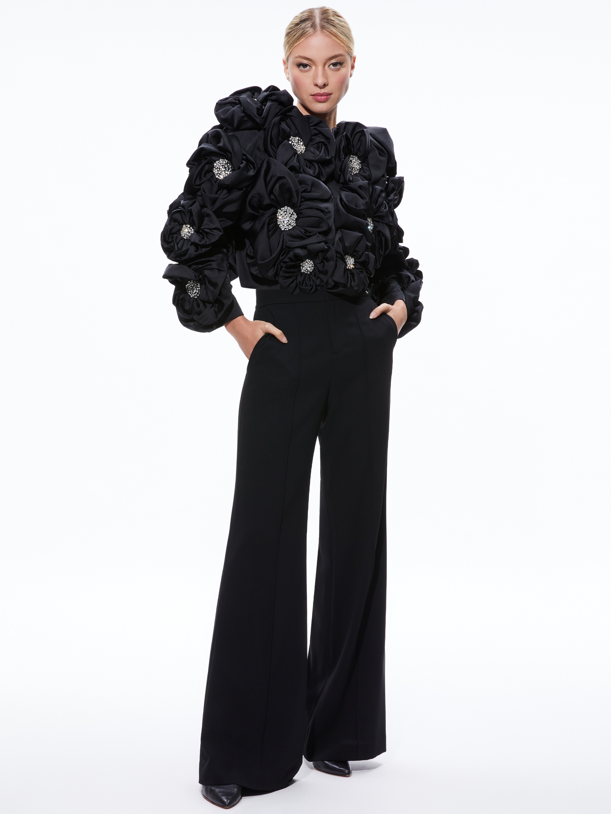 LORNA CROPPED FLORAL APPLIQUE JACKET - 4