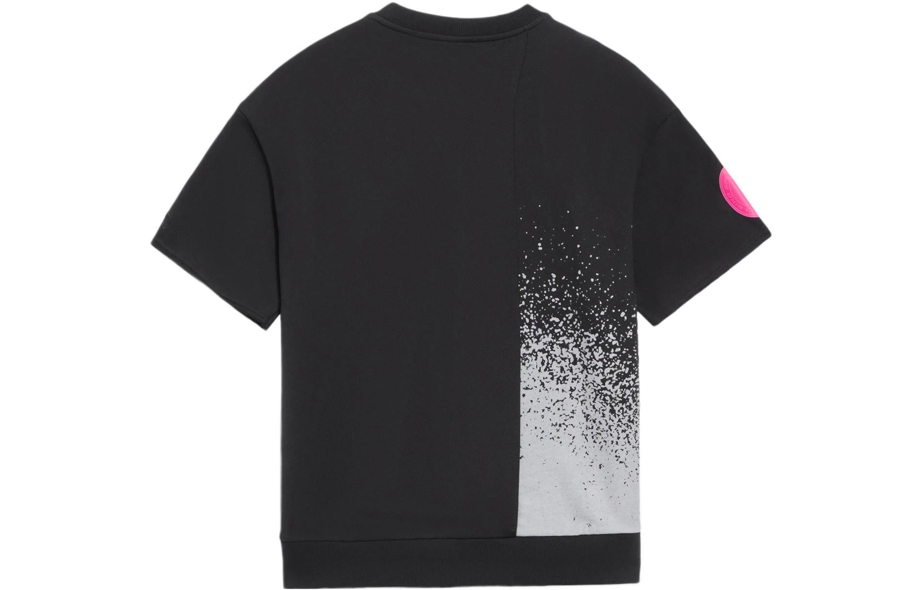 Li-Ning Pattern Printing Loose Round Neck Short Sleeve 'Black' AAES011-2 - 2