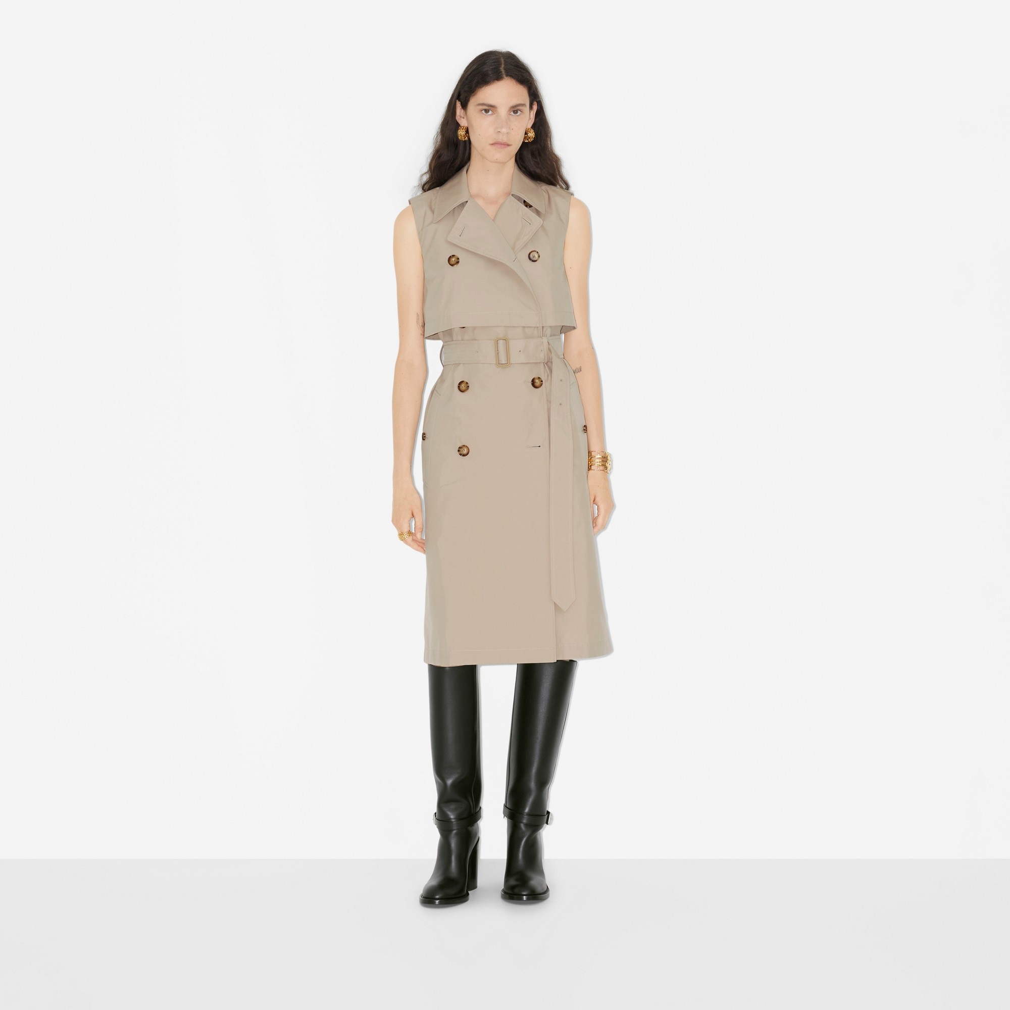 Cotton Blend Trench Dress - 2