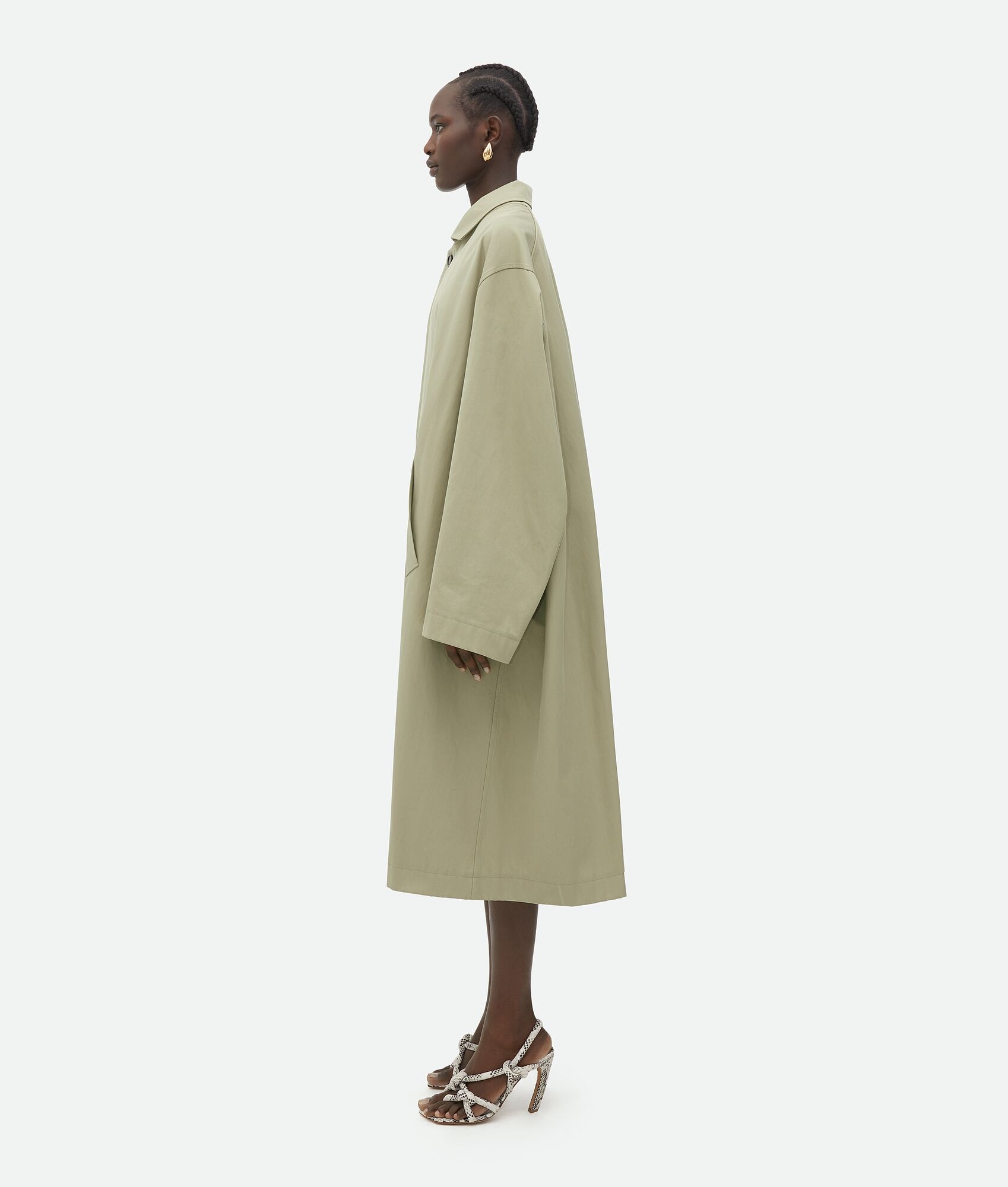 Oversized Fit Cotton Twill Coat - 2