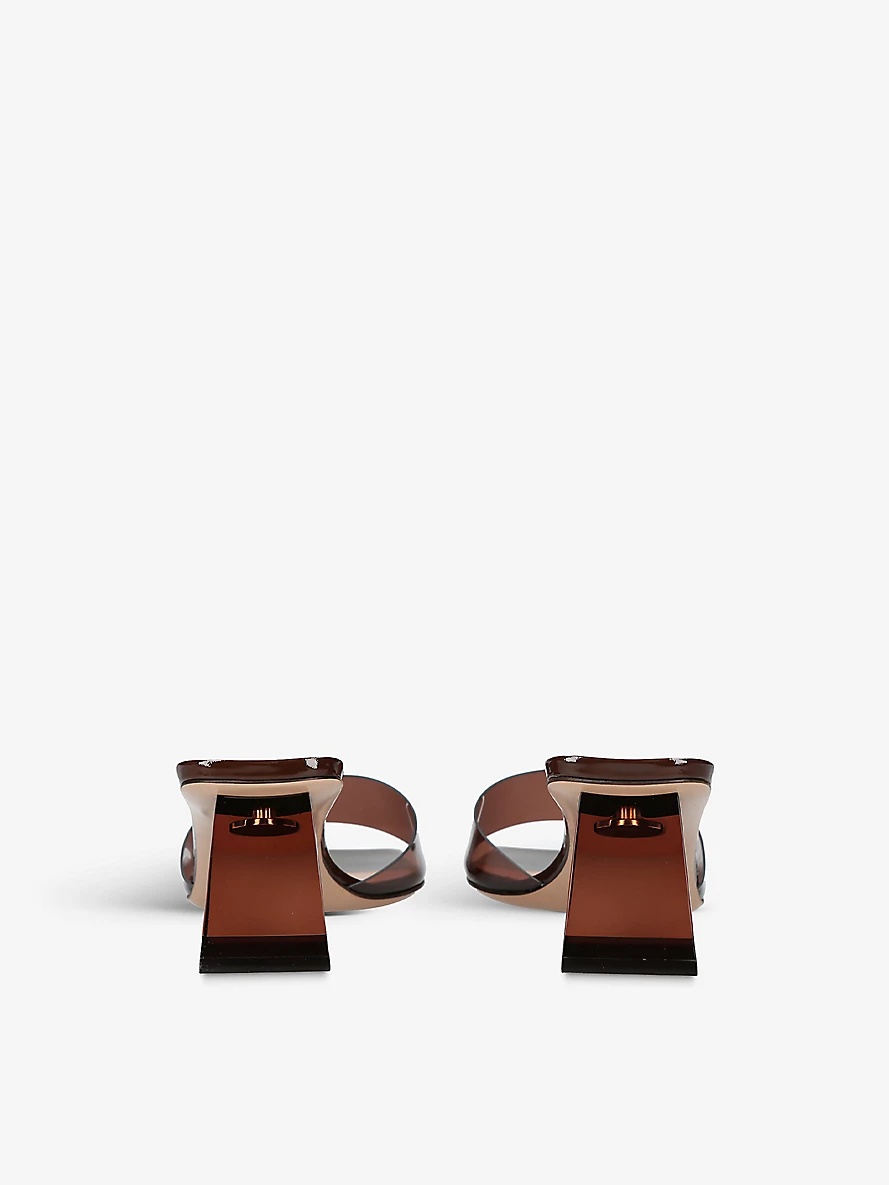 Cosmic square-toe vinyl mules - 4