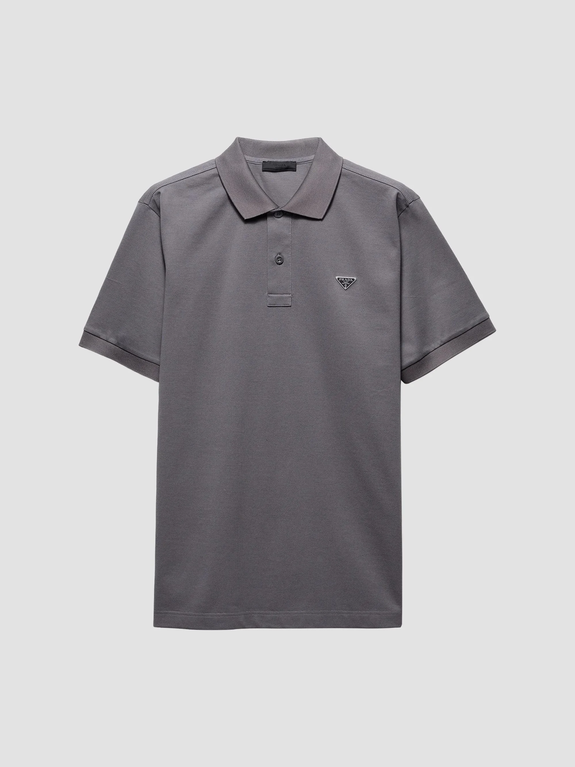 Men's Piqué Polo Shirt - Grey - 1