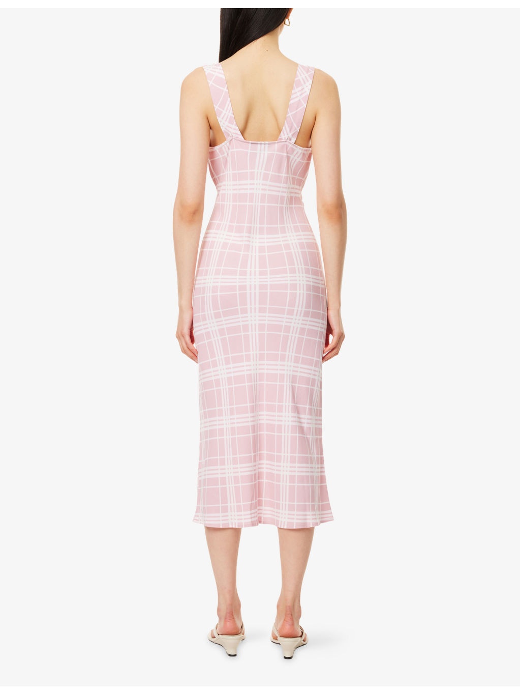 Beauden Check-Print Crepe Midi Dress - 4
