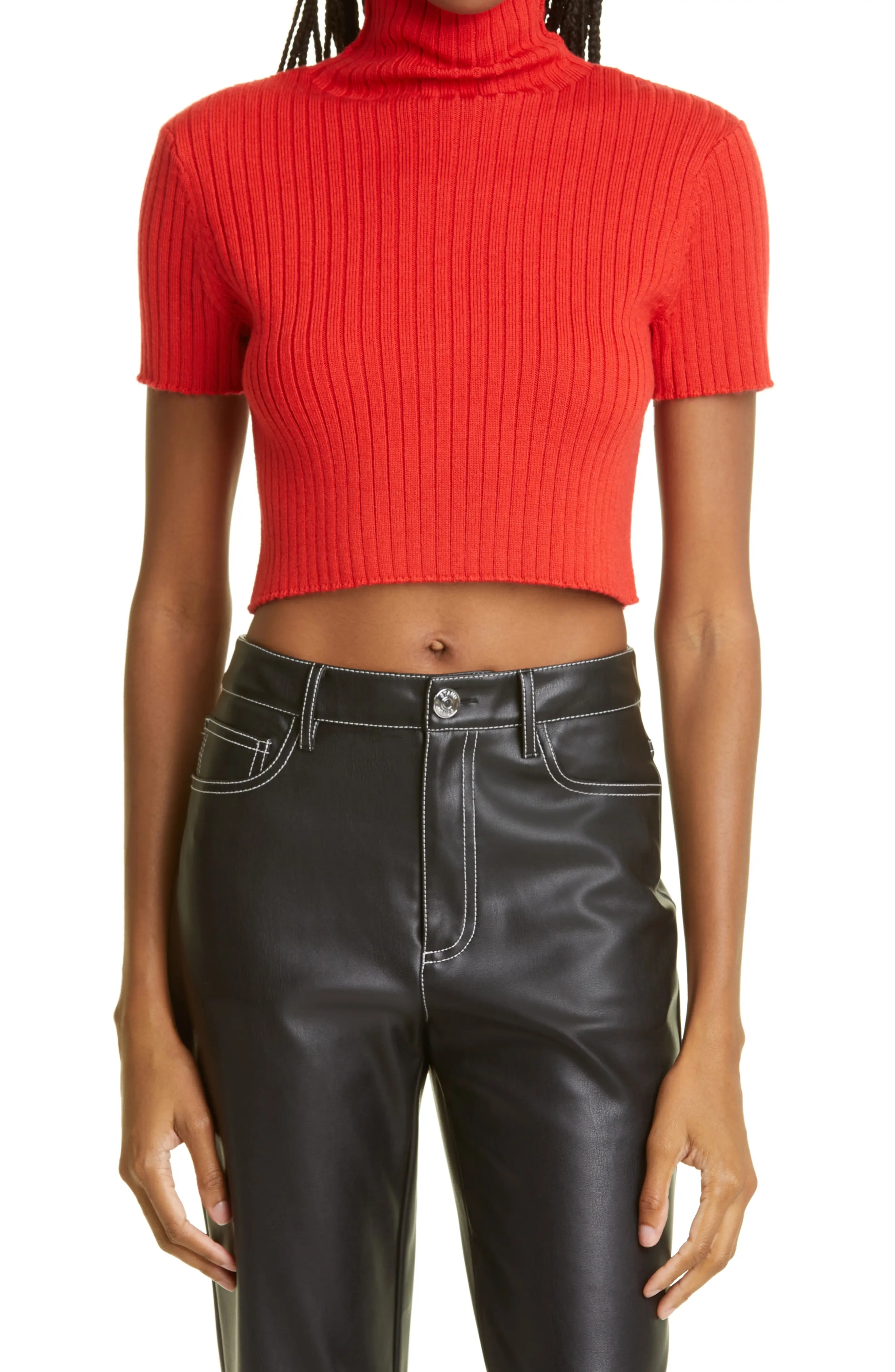 Lilou Crop Wool Blend Turtleneck Sweater - 1