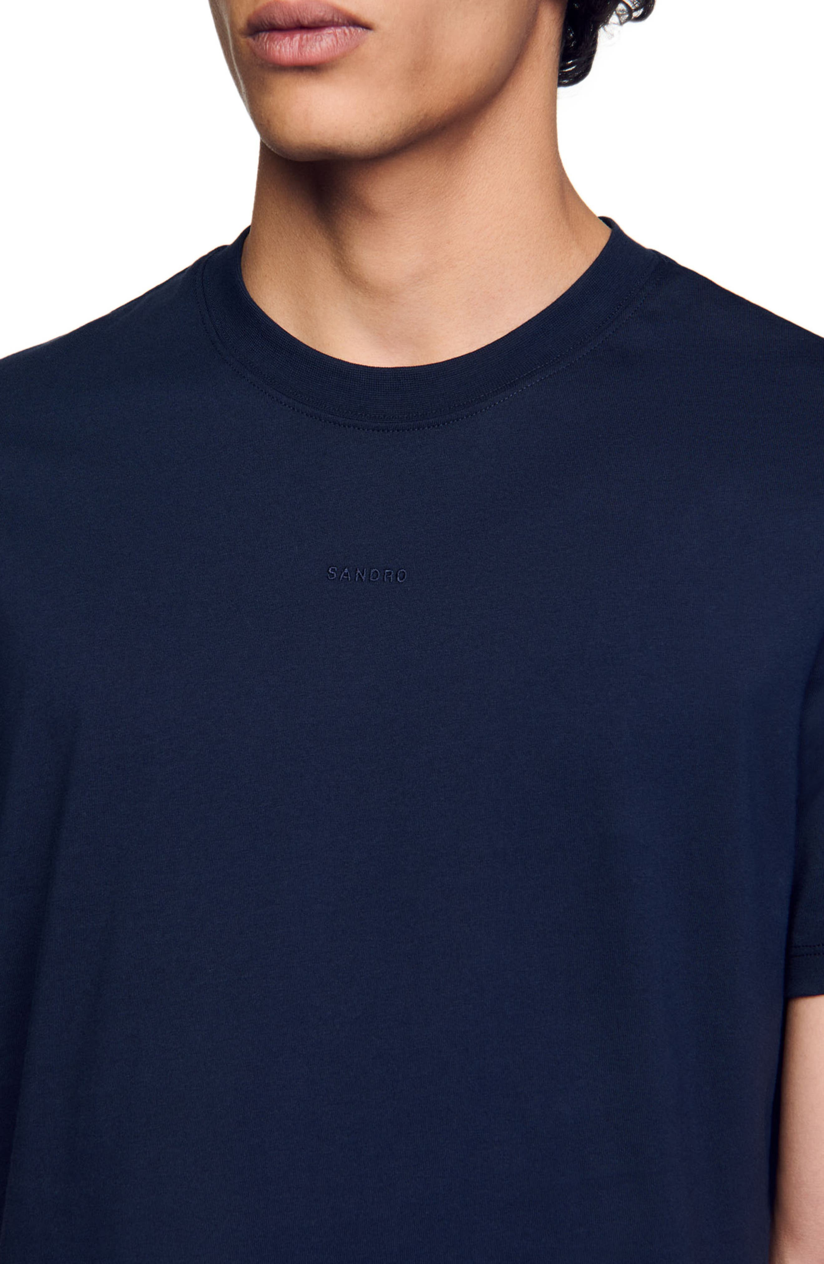 SANDRO Short-sleeved T-shirt in Navy Blue at Nordstrom - 7