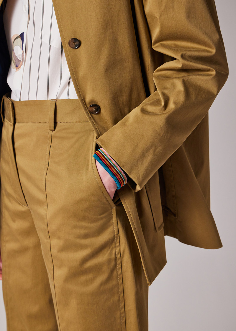 Women's Khaki Cotton-Blend Work Jacket With Detachable Gilet 7