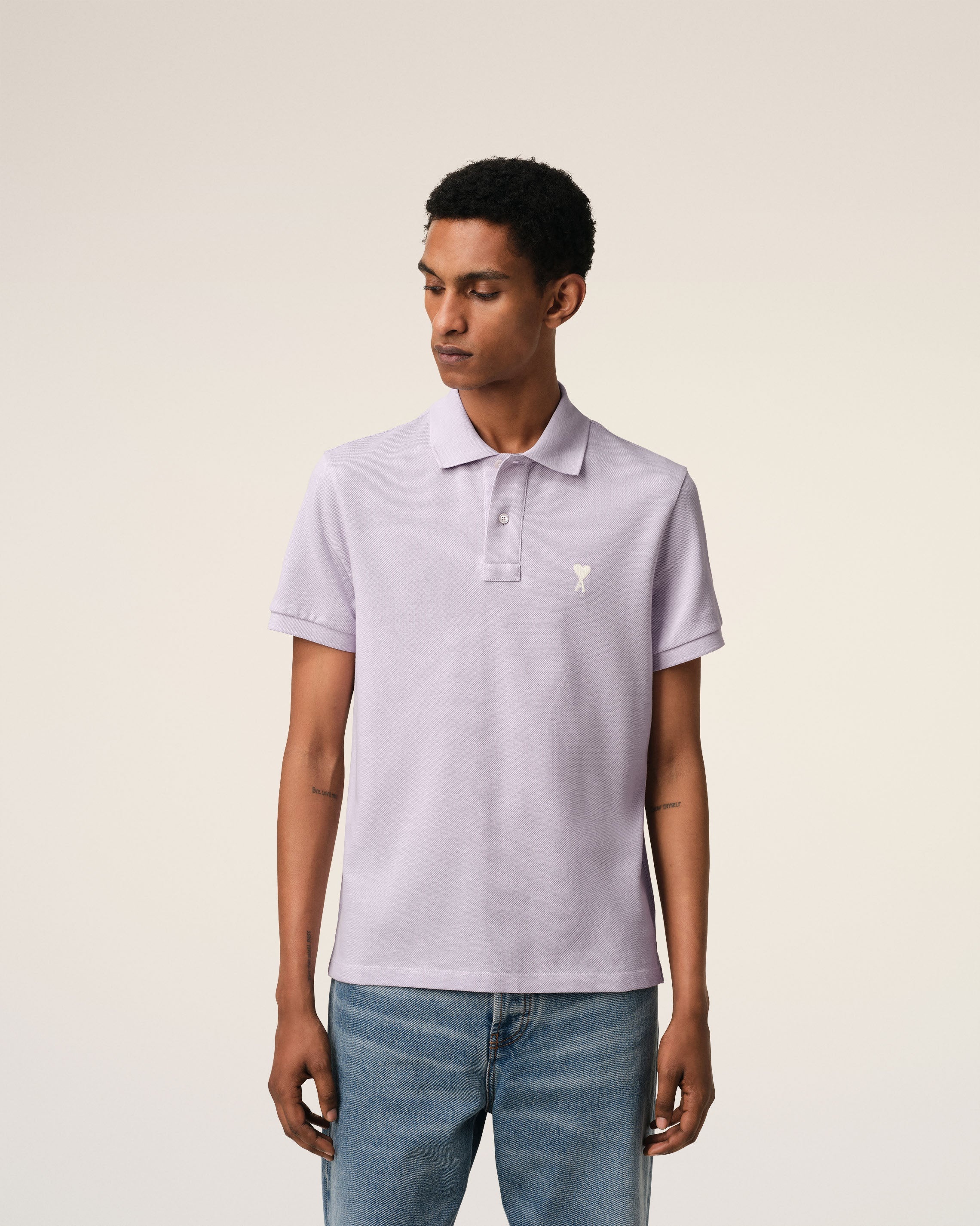 PURPLE COTTON AMI DE COEUR POLO SHIRT - 3
