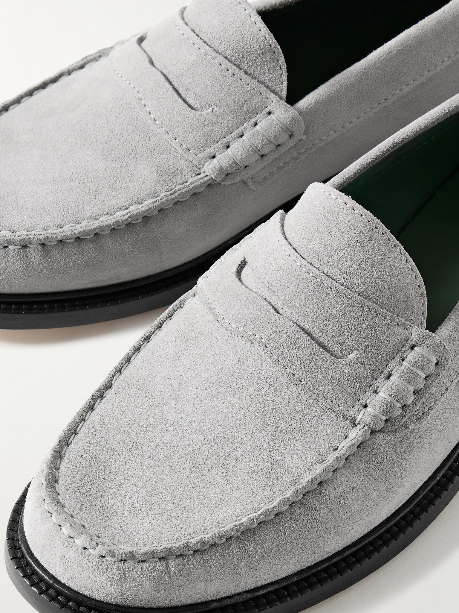 Yardee Suede Penny Loafers Stone - 5