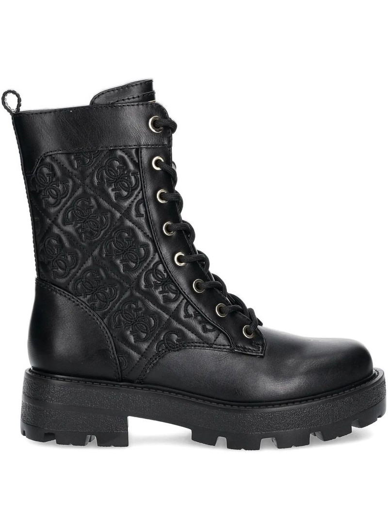 logo-quilted lace-up boots 1