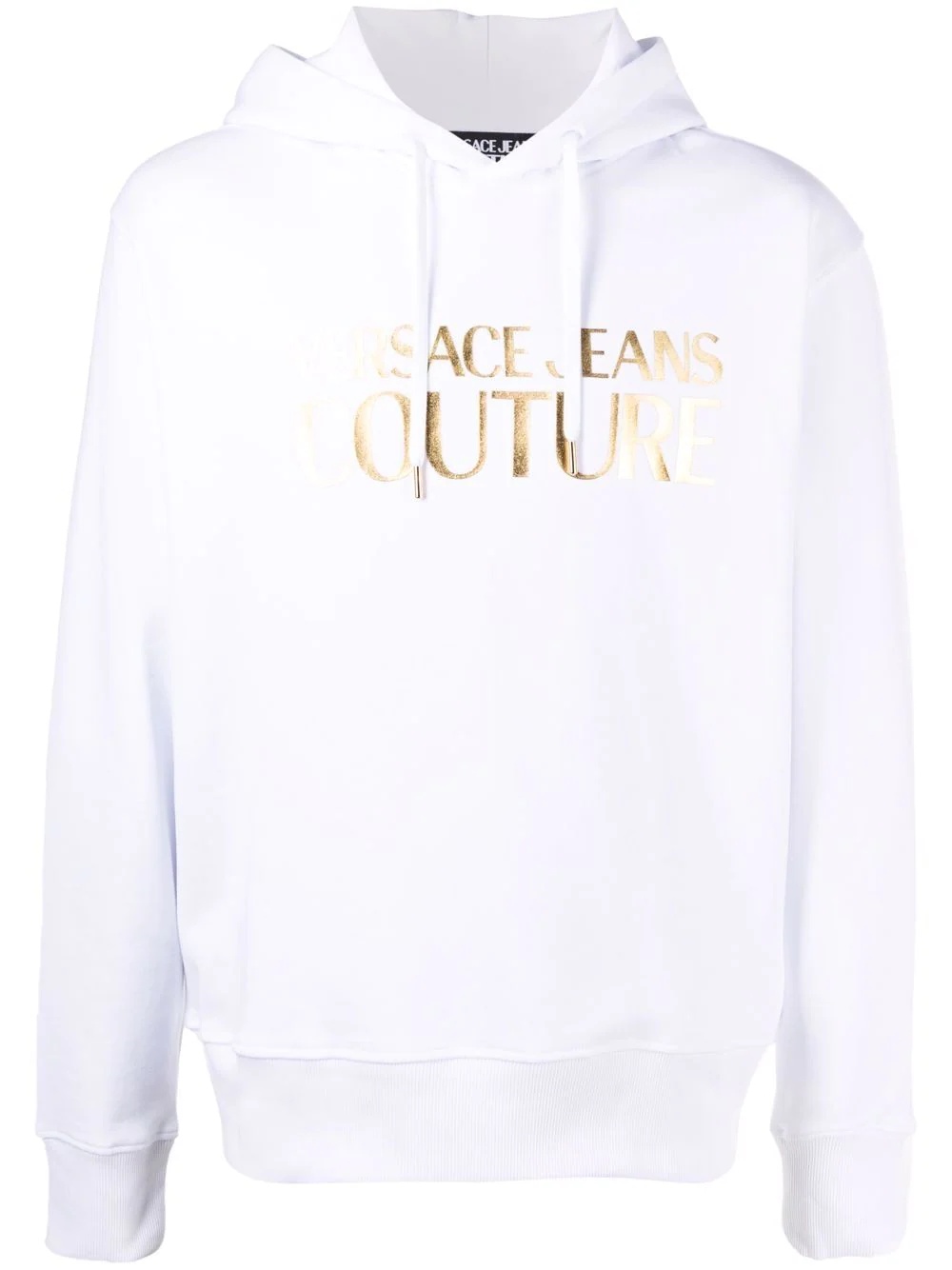 logo-print metallic hoodie - 1