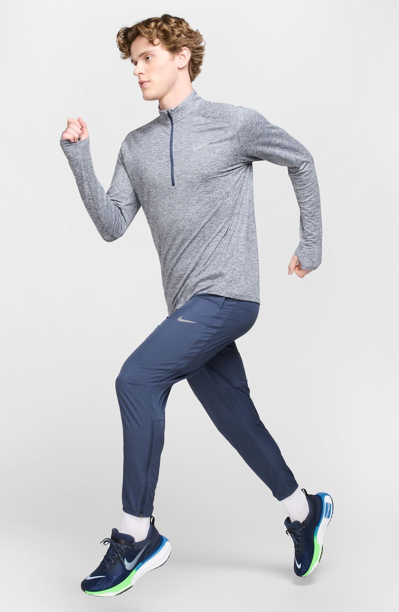 Nike Dri-FIT Stride Half Zip Running Top in Thunder Blue/Heather at Nordstrom - 4