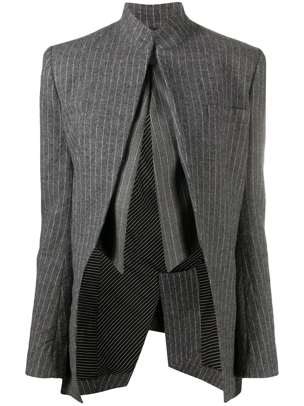 pinstriped darted jacket - 1