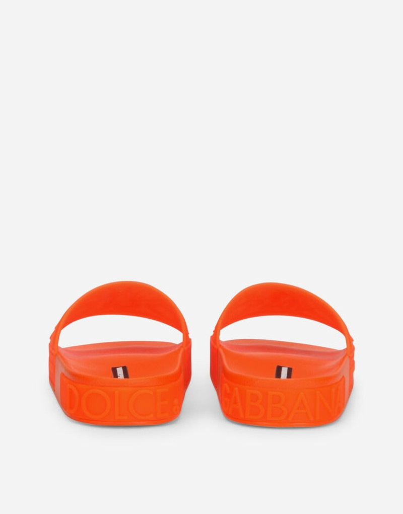 Dolce & Gabbana Fluorescent rubber beachwear sliders with D&G logo outlook