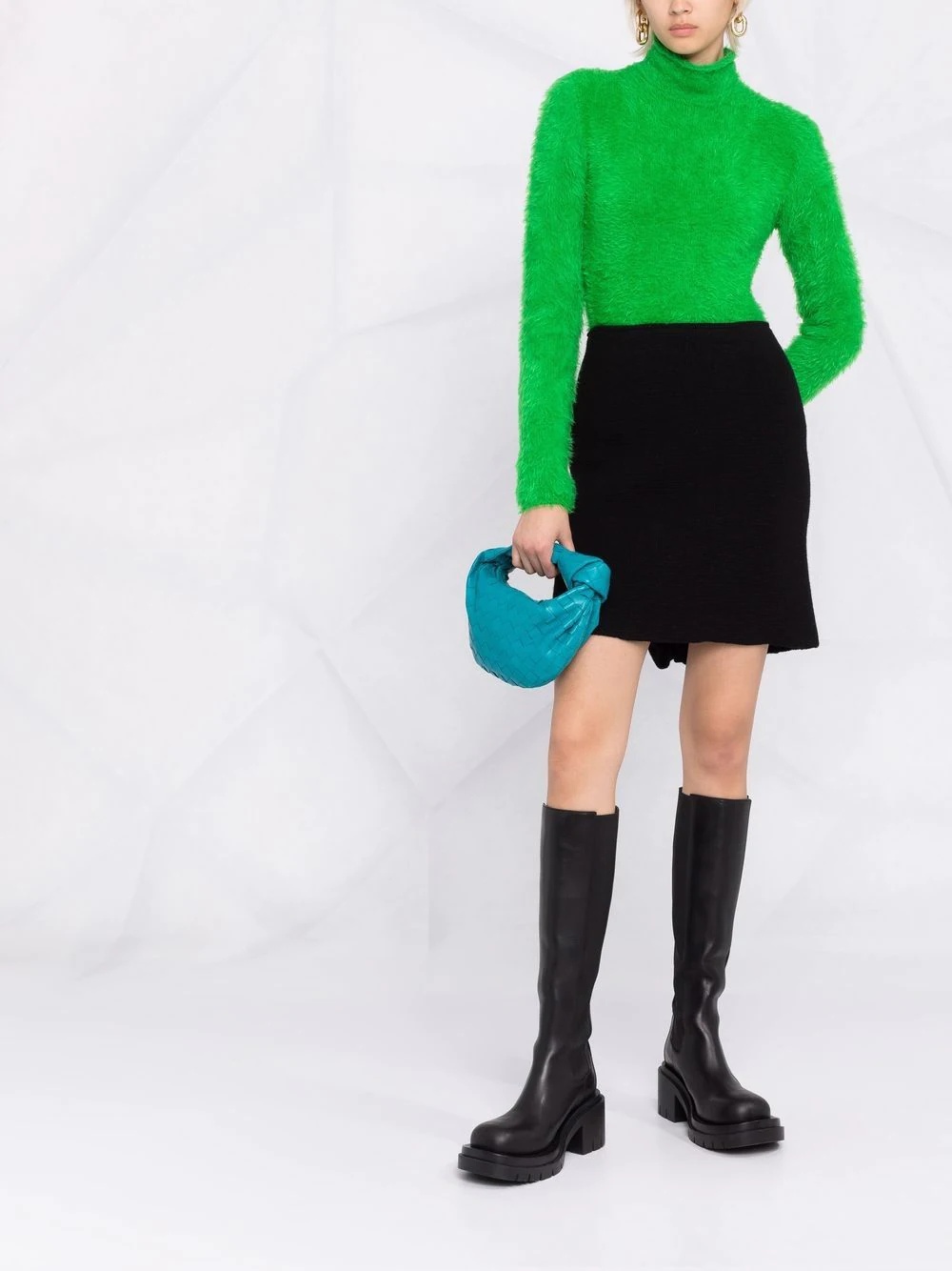 pleat-detail knitted mini skirt - 2