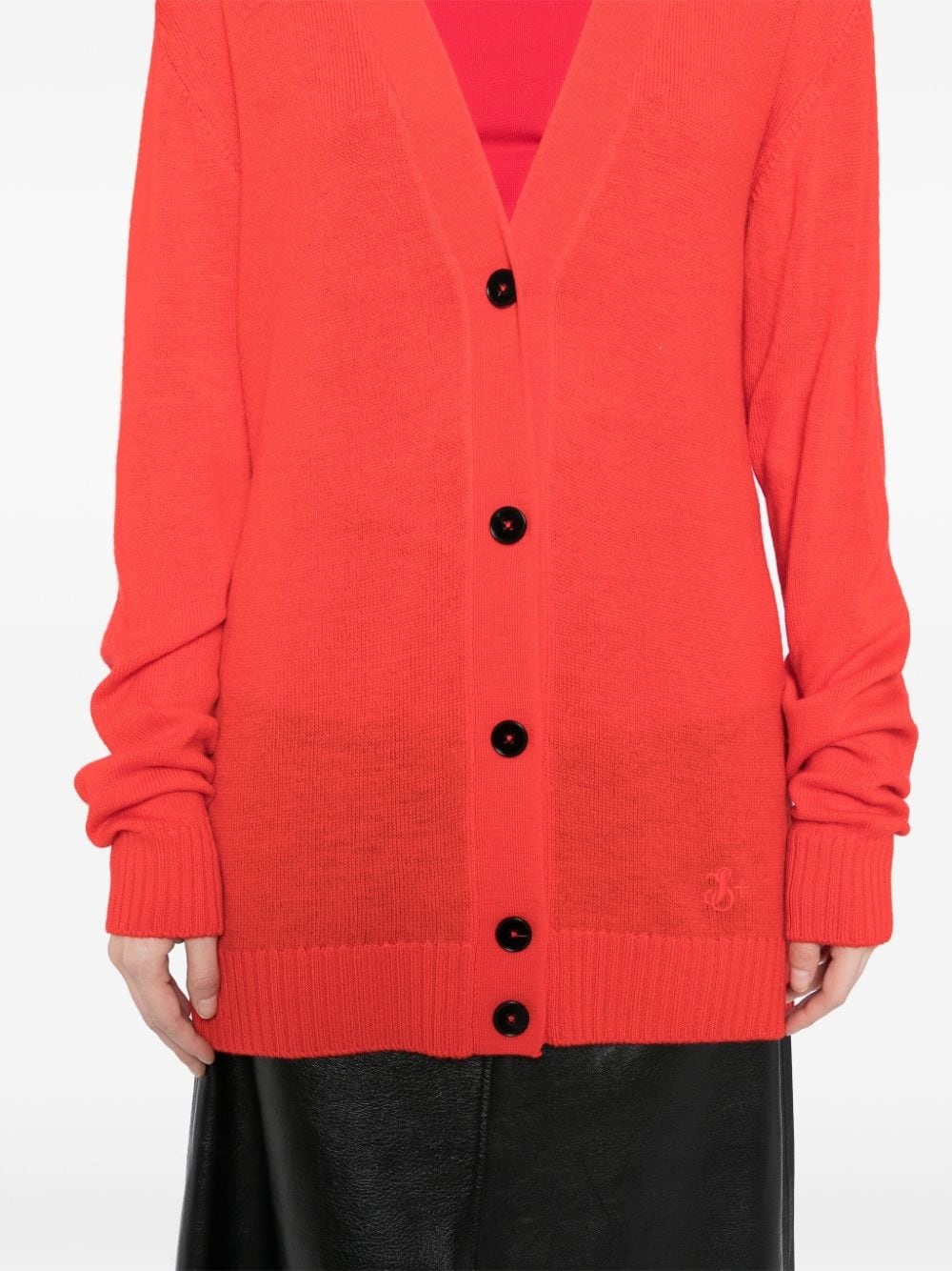Jil Sanda+ logo embroidery cardi-coat - 5