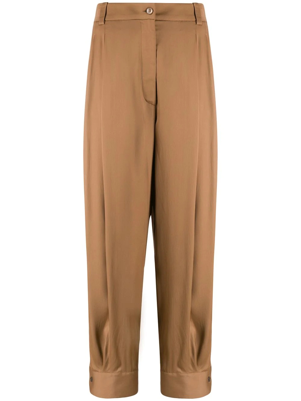 high-waisted cropped trousers - 1