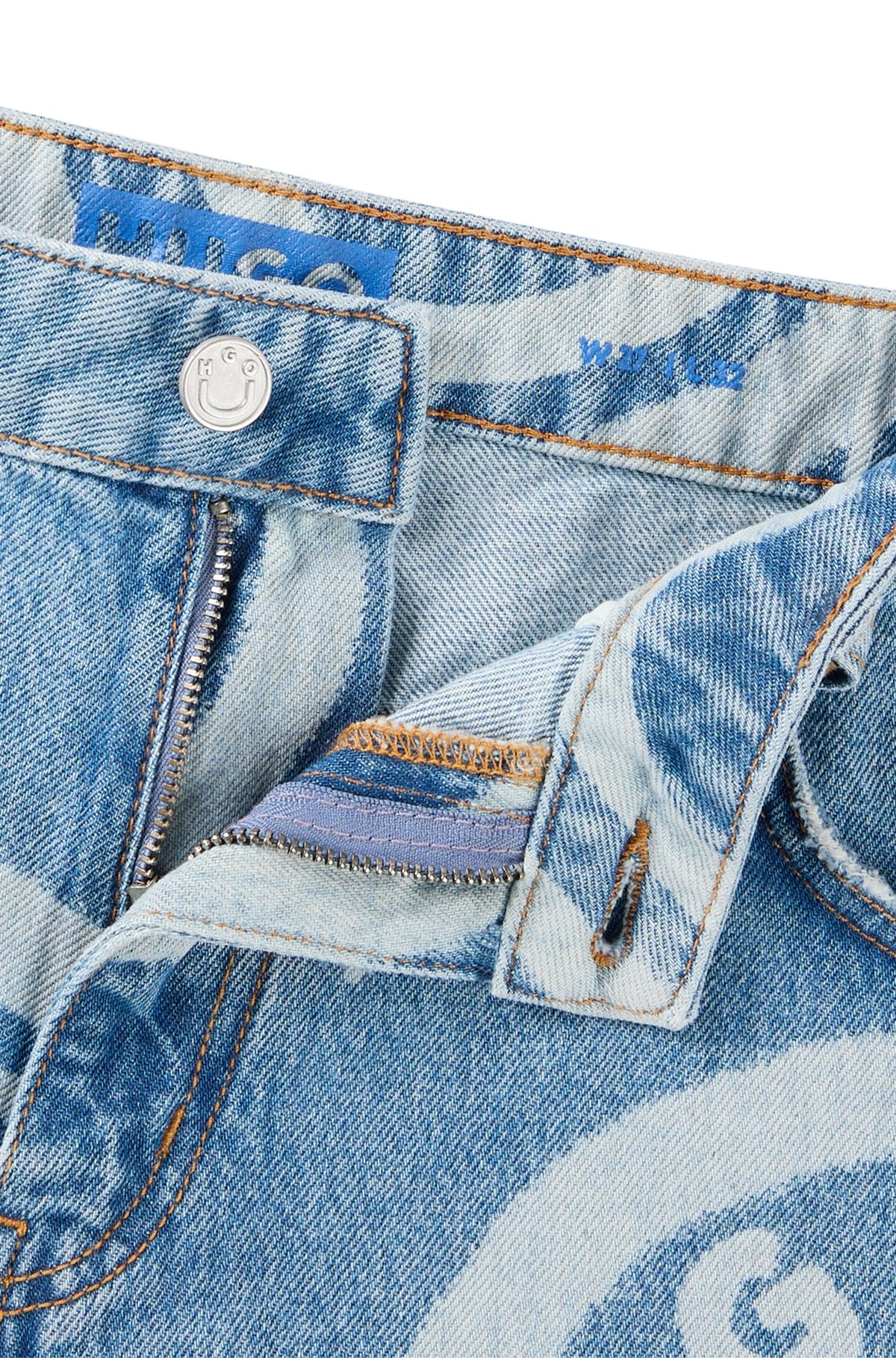 BAGGY-FIT DISTRESSED JEANS WITH HAPPY HUGO PRINT - 6