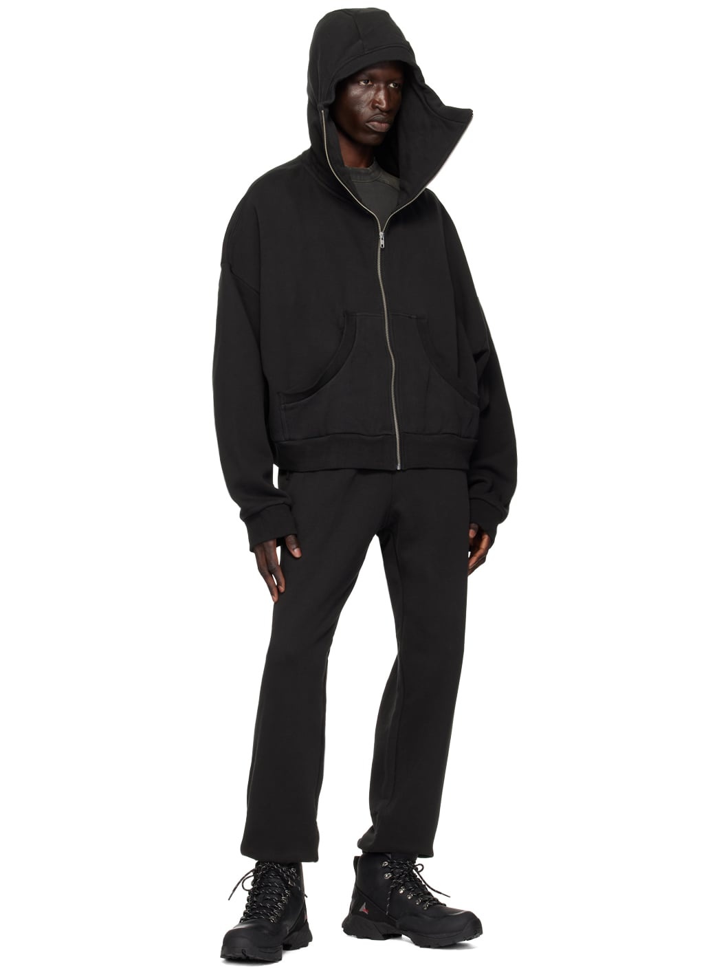 entire studios Black Full Zip Hoodie | REVERSIBLE