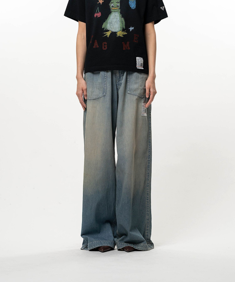 Light Denim Wide Pants 9