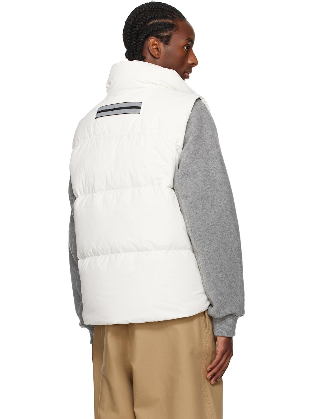 White 'Black Label' Lawrence Puffer Down Vest - 3