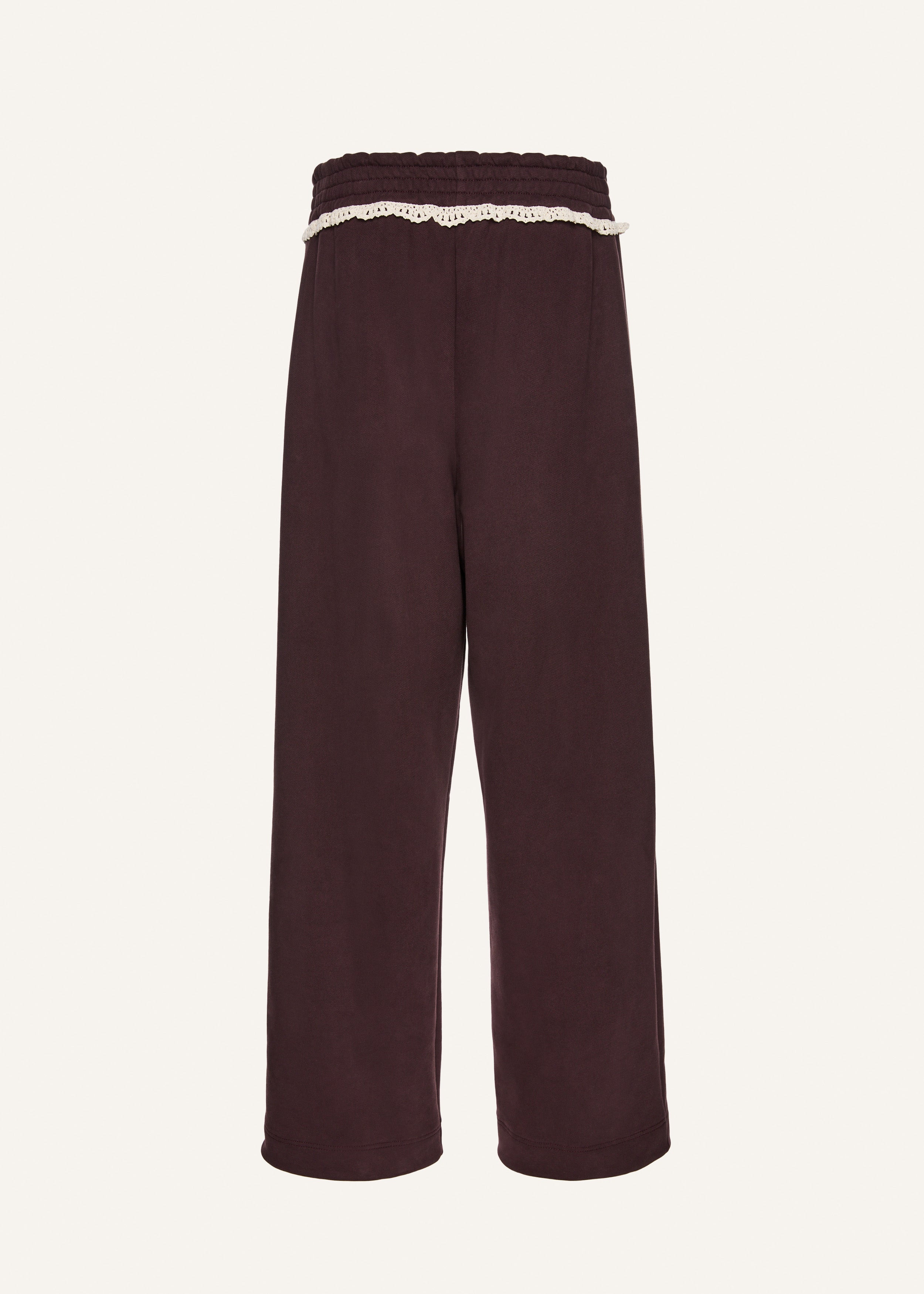 Lace-detail sweatpants in brown - 2
