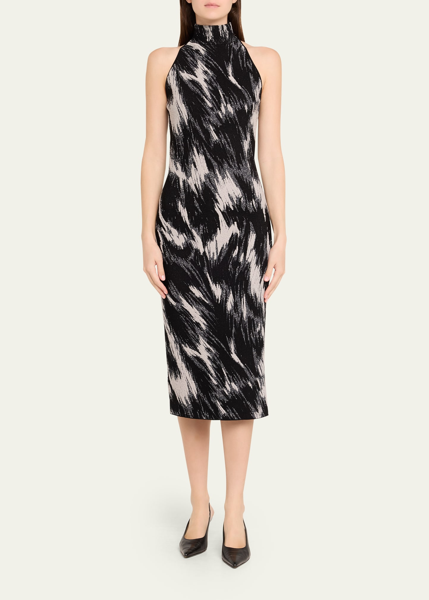 Sleeveless Mock-Neck Midi Dress - 2