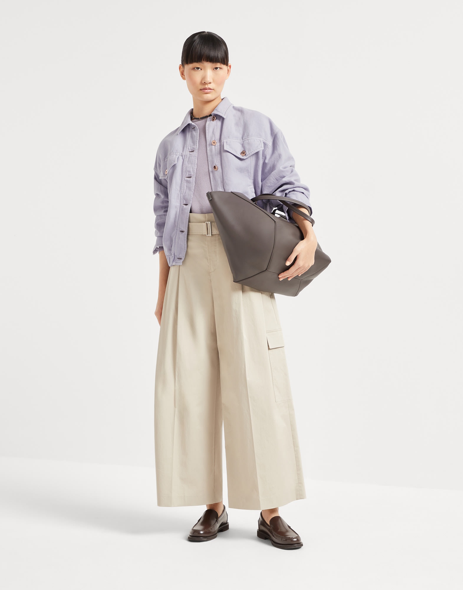 Garment-dyed cotton and linen cover four-pocket jacket with monili - 5