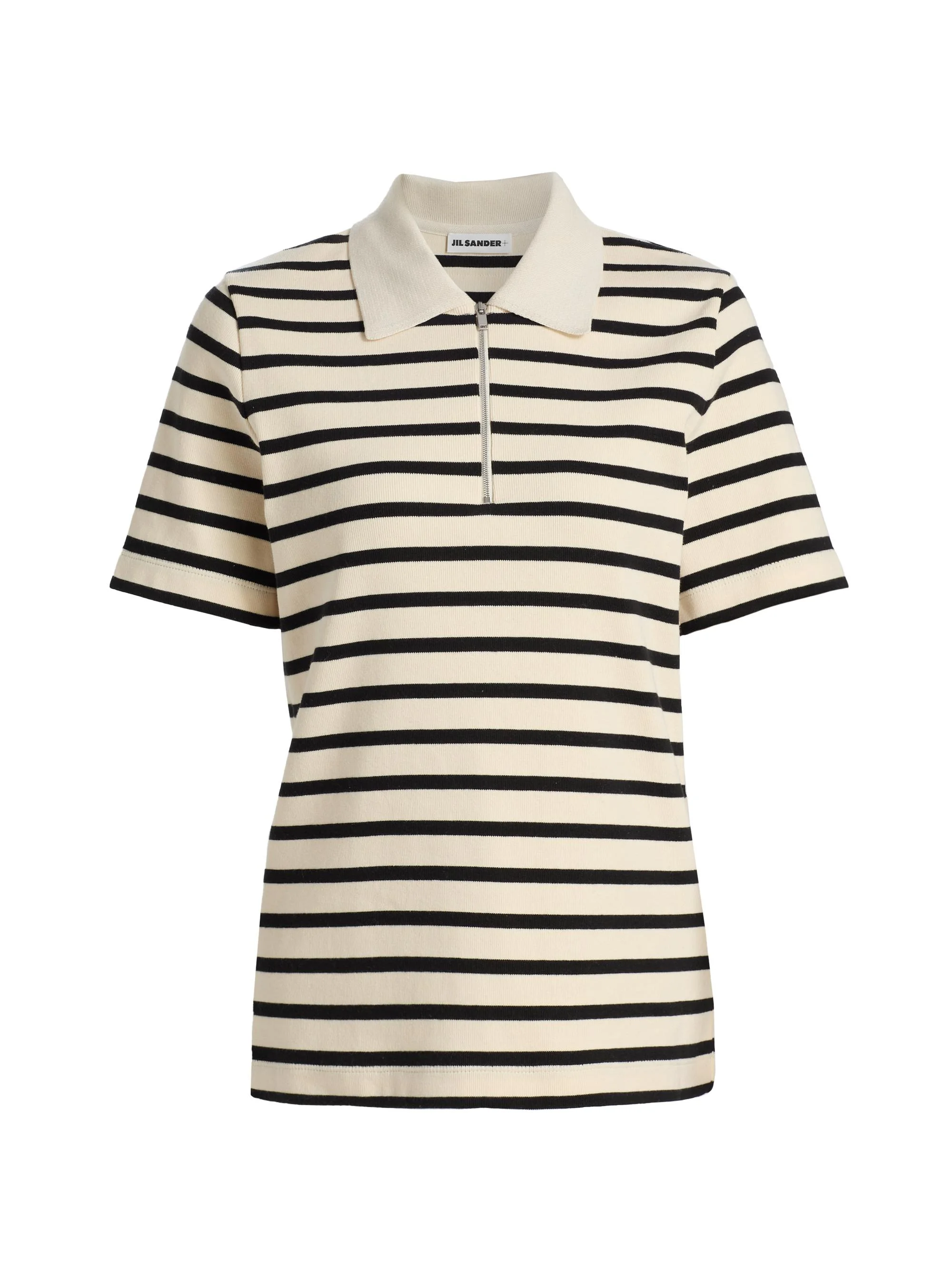 Women's Striped Cotton Polo Top - Bluejay - 1