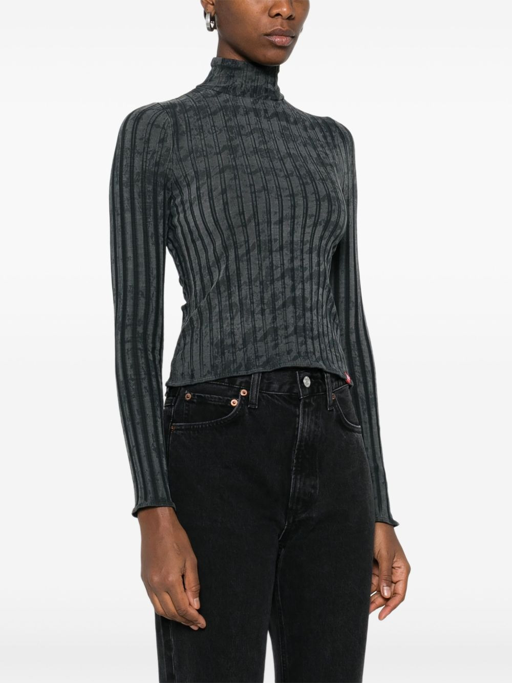 ribbed high-neck top - 3